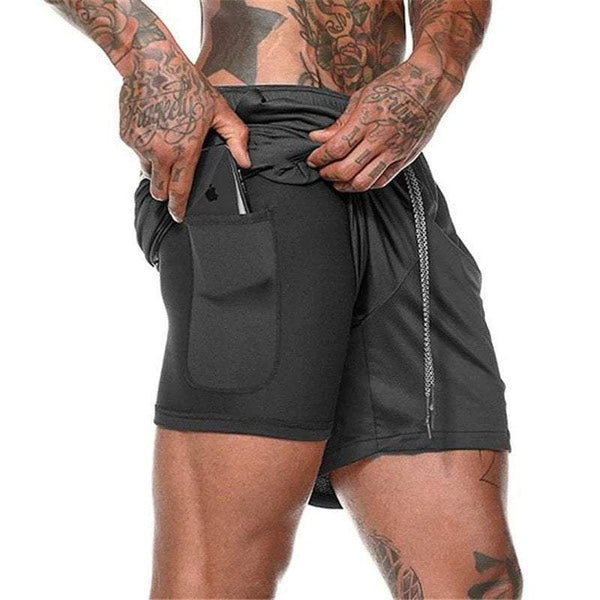 Men's Athletic 2-in-1 Shorts with Pockets -fitness gear- The Big Sports