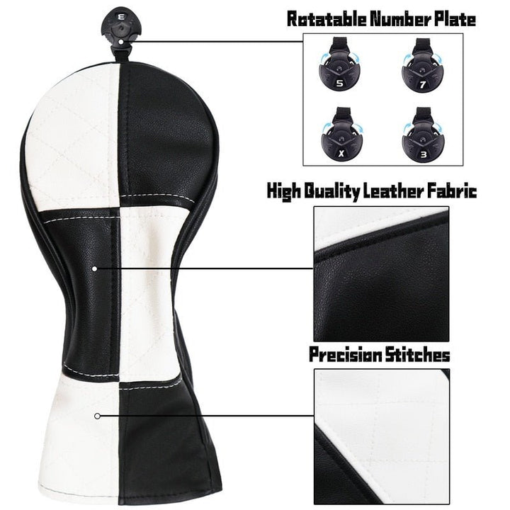 3 Pcs Premium Leather Golf Club Head Covers -Golf Club Headcovers- The Big Sports