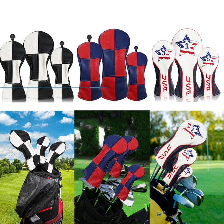 3 Pcs Premium Leather Golf Club Head Covers -Golf Club Headcovers- The Big Sports
