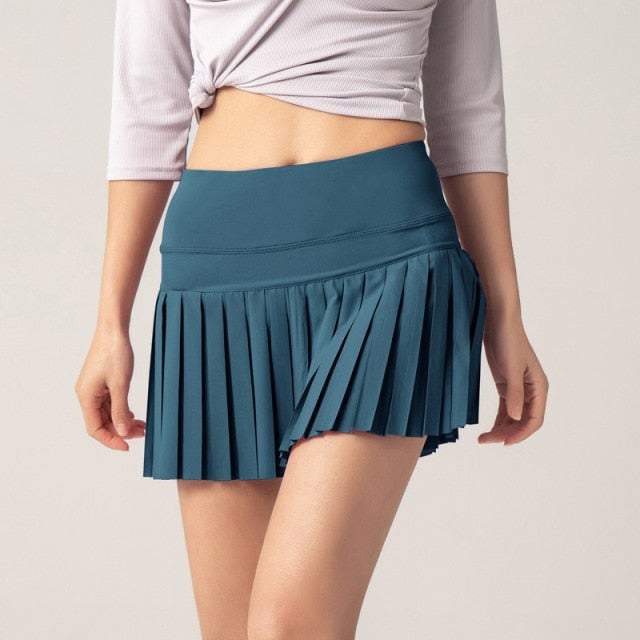 Classic Pleated Tennis Skirt with Side Pocket -racket sport- The Big Sports