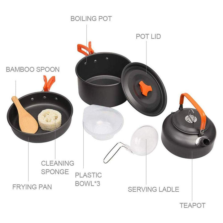 Compact Full-set Camping Cookware -camping gear- The Big Sports