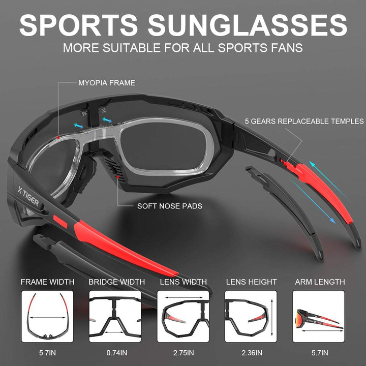 Detachable Protective Sports Glasses with 5 Lenses -cycling gear- The Big Sports