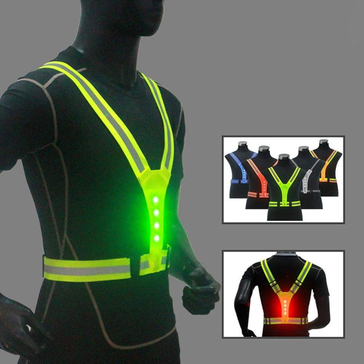 LED Reflective Cycling Running Visibility Vest -cycling gear- The Big Sports