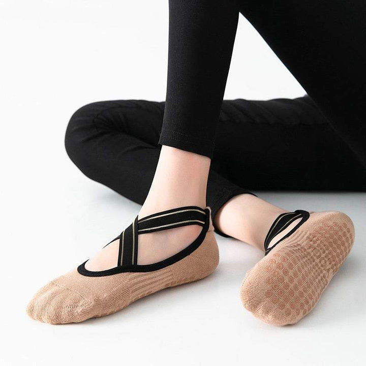 Professional Two Toes Yoga Socks Breathable Backless Pilates Socks  Anti-Slip Women Dance Ballet Ladies Sport Socks for Fitness