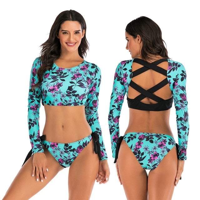 Stylish Lady's Long-sleeve Swimsuit -water sport- The Big Sports