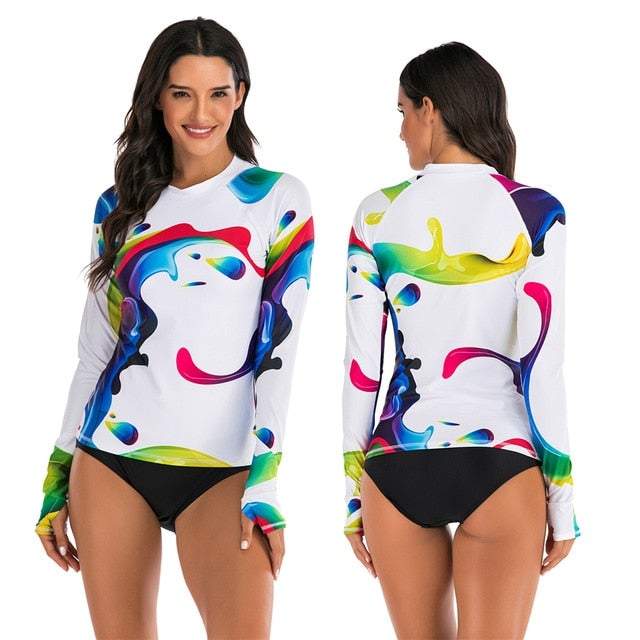 Stylish Lady's Long-sleeve Swimsuit -water sport- The Big Sports