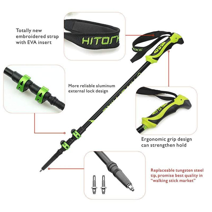 Ultralight Retractable Trekking Hiking Pole -hiking gear- The Big Sports